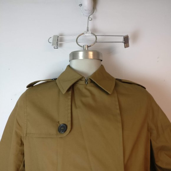 Minimalist Double Breasted belted Long Trench Coat with pockets 38R UnLined, new - Picture 5 of 16